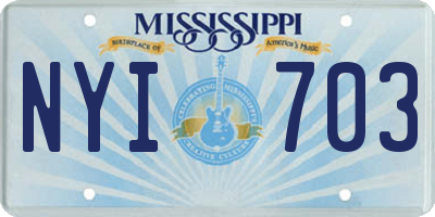 MS license plate NYI703
