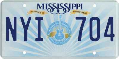 MS license plate NYI704