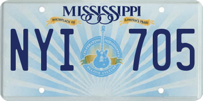 MS license plate NYI705