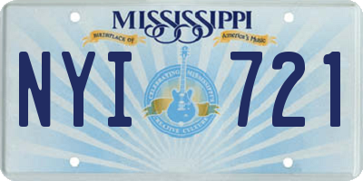 MS license plate NYI721