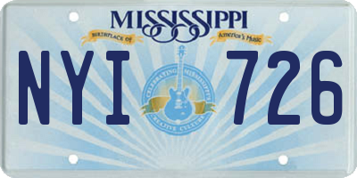 MS license plate NYI726