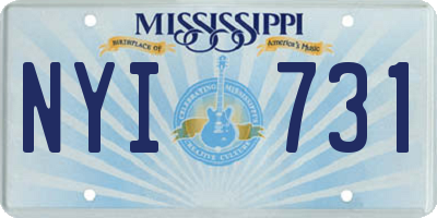 MS license plate NYI731