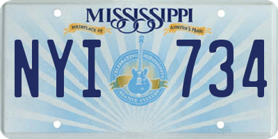 MS license plate NYI734