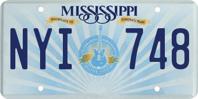 MS license plate NYI748