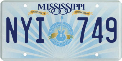 MS license plate NYI749