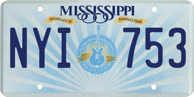 MS license plate NYI753