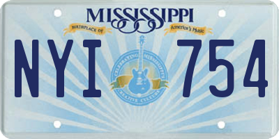MS license plate NYI754
