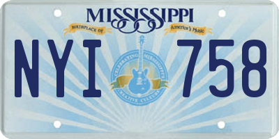 MS license plate NYI758