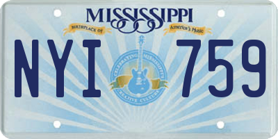 MS license plate NYI759