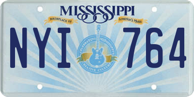 MS license plate NYI764
