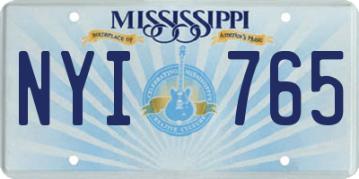 MS license plate NYI765