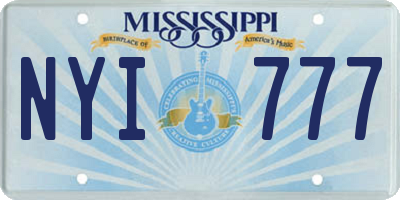 MS license plate NYI777