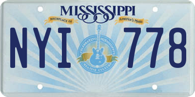 MS license plate NYI778