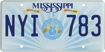 MS license plate NYI783