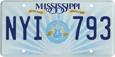 MS license plate NYI793