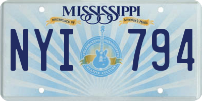 MS license plate NYI794