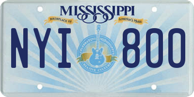 MS license plate NYI800