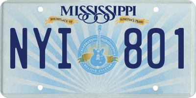 MS license plate NYI801