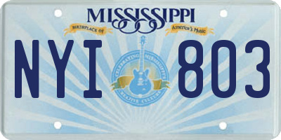 MS license plate NYI803