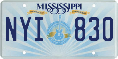 MS license plate NYI830