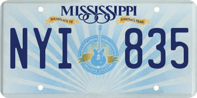 MS license plate NYI835
