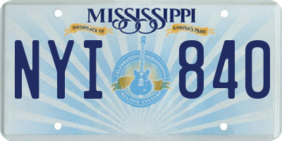 MS license plate NYI840