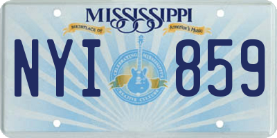 MS license plate NYI859
