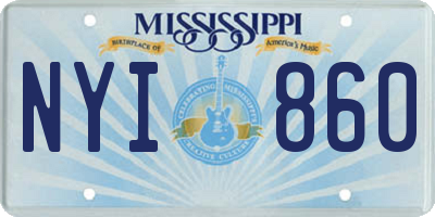 MS license plate NYI860