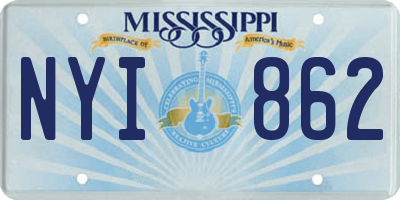 MS license plate NYI862
