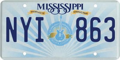 MS license plate NYI863