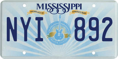 MS license plate NYI892