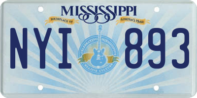 MS license plate NYI893