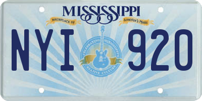 MS license plate NYI920