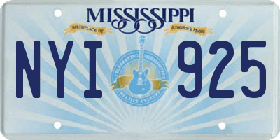 MS license plate NYI925