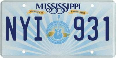 MS license plate NYI931