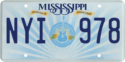 MS license plate NYI978
