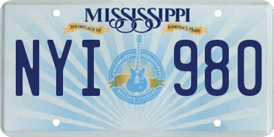 MS license plate NYI980