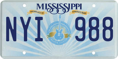 MS license plate NYI988