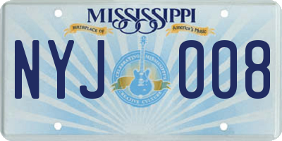 MS license plate NYJ008
