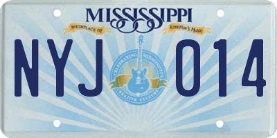MS license plate NYJ014