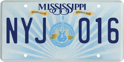 MS license plate NYJ016