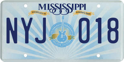 MS license plate NYJ018