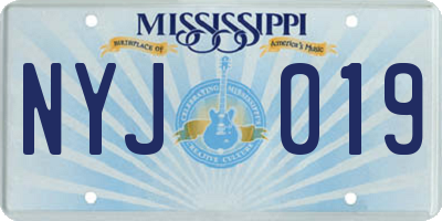 MS license plate NYJ019