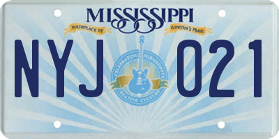 MS license plate NYJ021