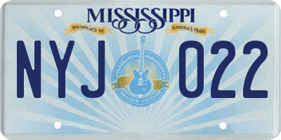 MS license plate NYJ022