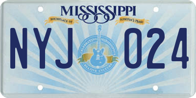 MS license plate NYJ024