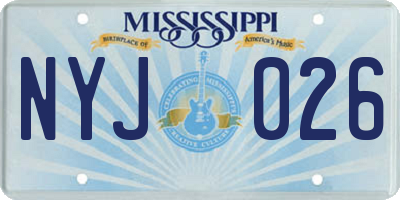 MS license plate NYJ026