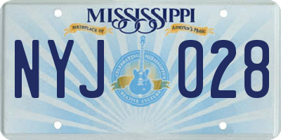 MS license plate NYJ028
