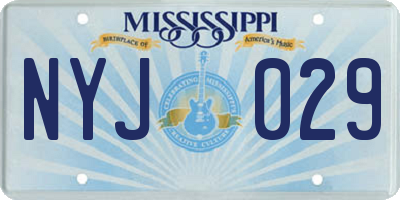 MS license plate NYJ029