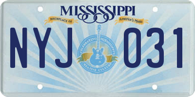 MS license plate NYJ031